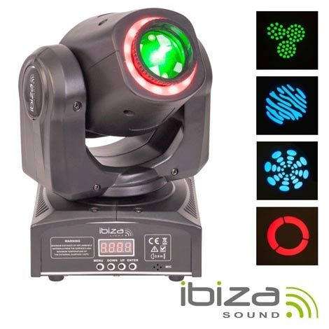 MOVING HEAD 55W 2 EM 1 SPOT/ANIMAÇÃO DMX MIC – IBIZA