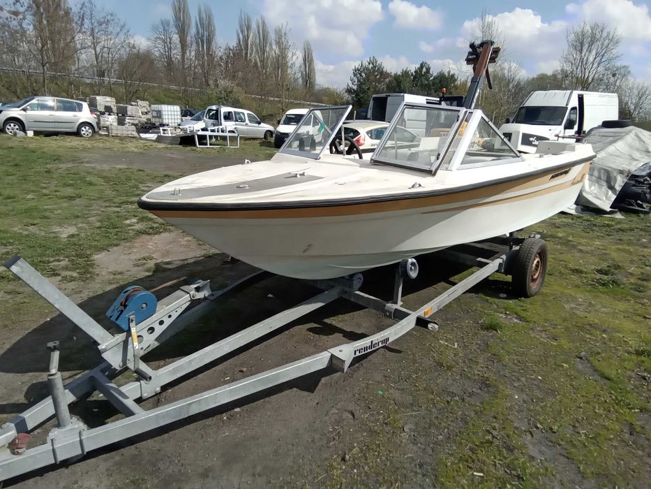 Łódź motorowa motorówka  przyczepa silnik zaburtowy