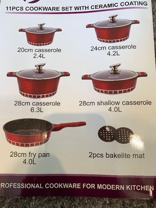 HIT Garnki kamienne Zestaw Garnków powłoka granitowa indukcja