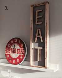 Drewniana rama styl Loft, obraz, tabliczka z napisem EAT
