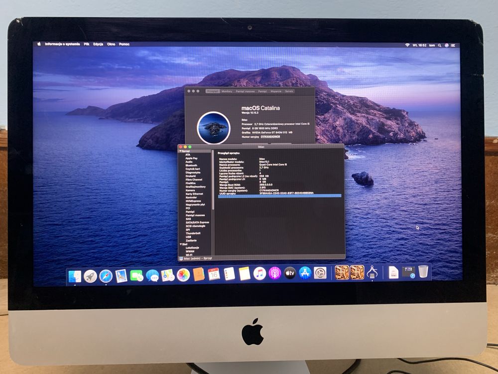 Komputer Apple iMac 21.5” slim/intel i5/a1418/1000gb/8gb ram.