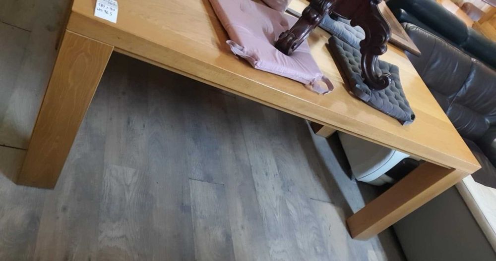 Stół drewniany nierozkładany dębowy solidny masywny stan bdb FV DOWÓZ