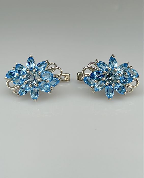 Новый серебряные набор серьги и кольцо 925 пробы