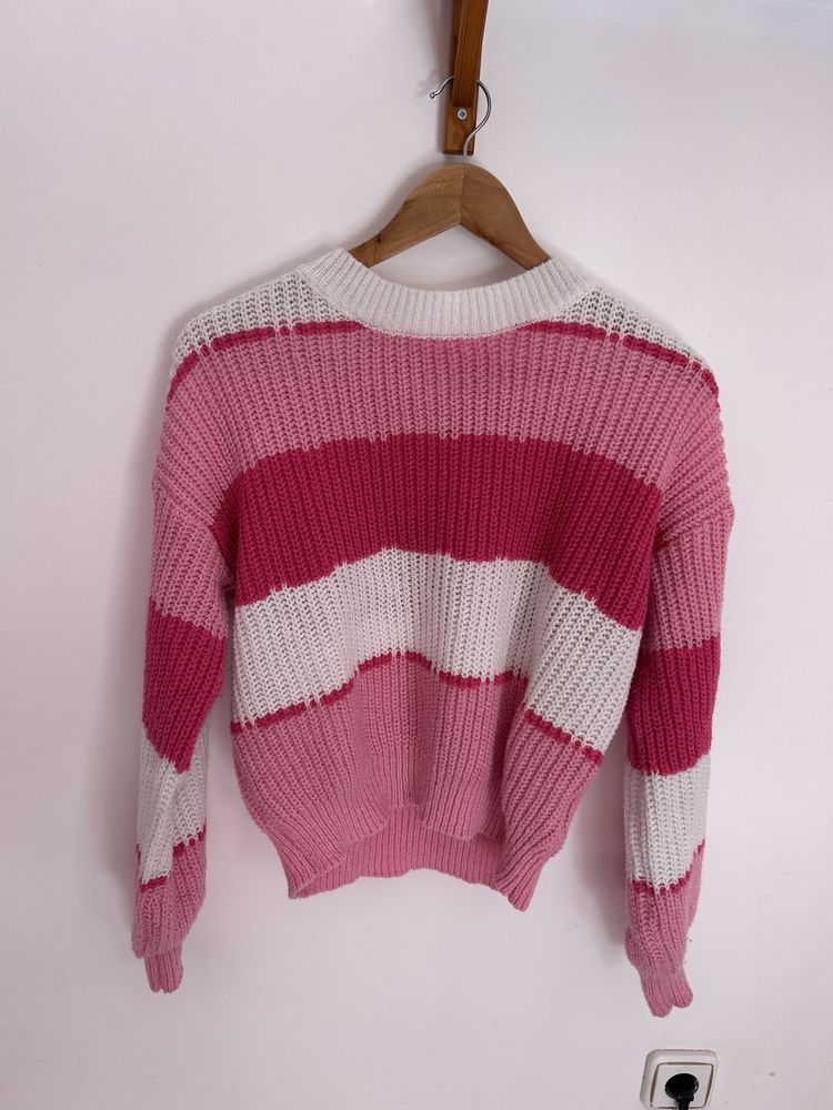 camisola cor de rosa shein