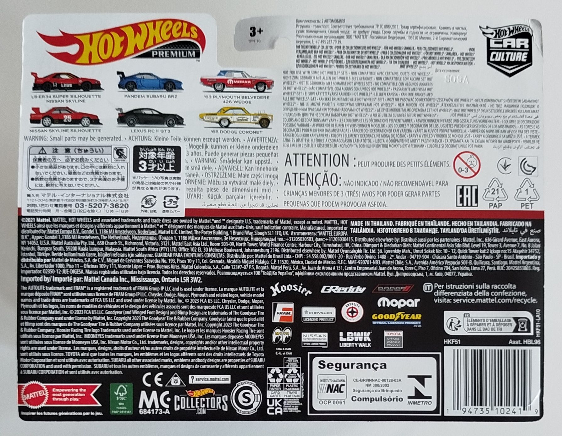 Hot Wheels Pandem Subaru BRZ & Lexus RC F GT3