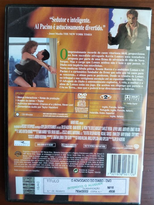 DVD O Advogado do Diabo