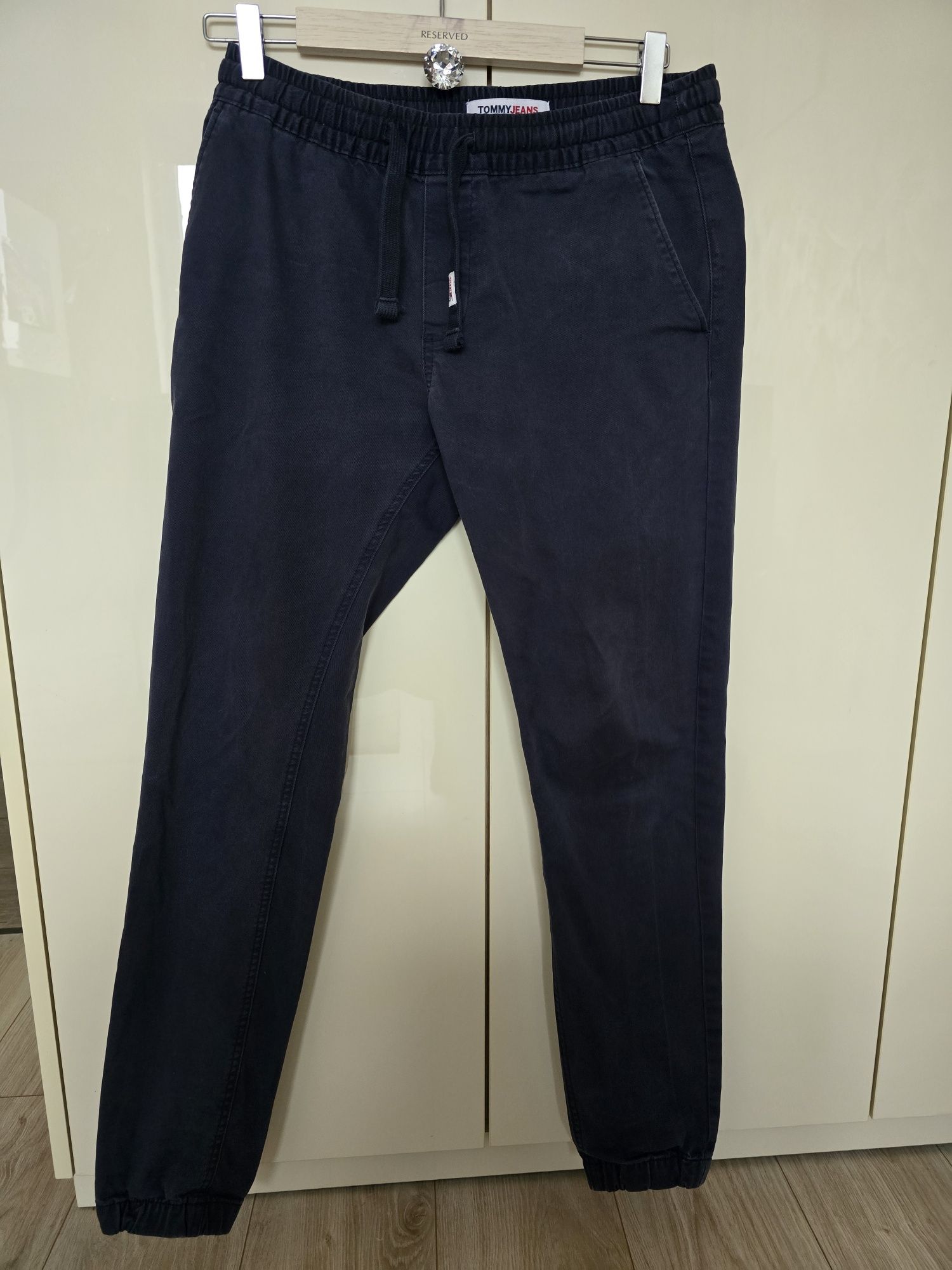 Spodnie joggery Tommy Hilfiger granatowe, rozmiar S