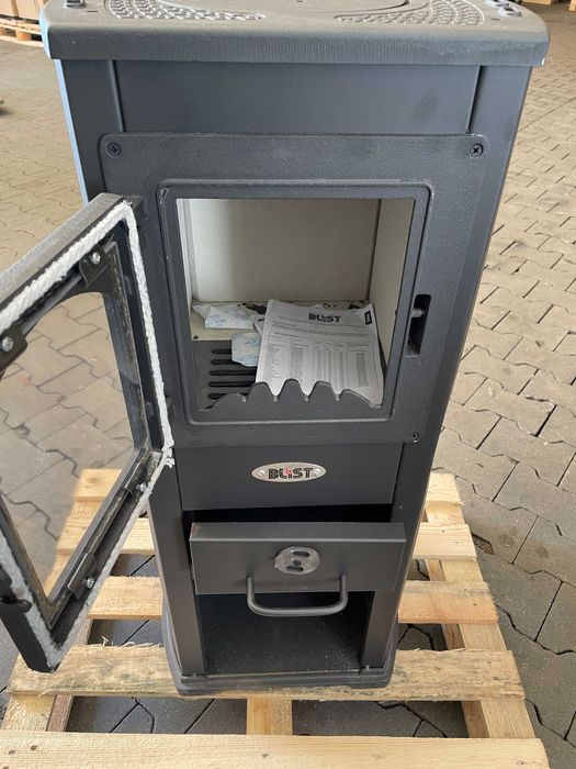 Kominek wolnostojący stalowy BLIST BERNA LUX 8,5 kW – II gatunek Szary