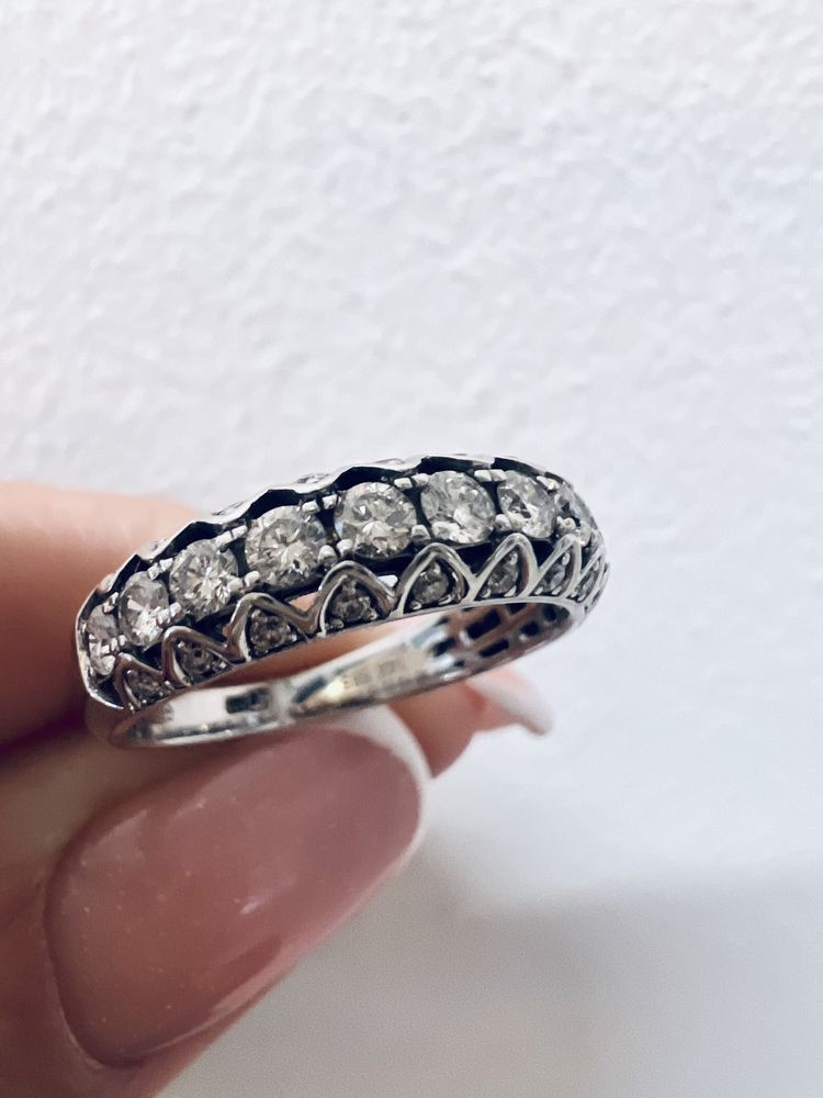 Оригинальное золотое кольцо с бриллиантами 0,41ct белое золото 585 пр