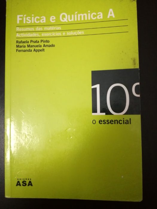 Livros resumos e provas modelo Físico-Quimica A 10/11 ano