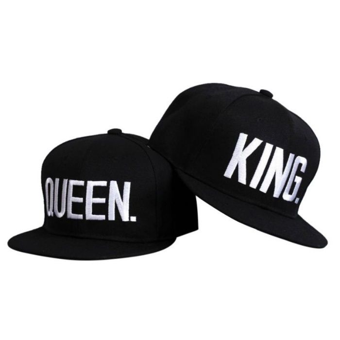 Czapka czapeczka czarna z daszkiem napis QUEEN/KING CAP