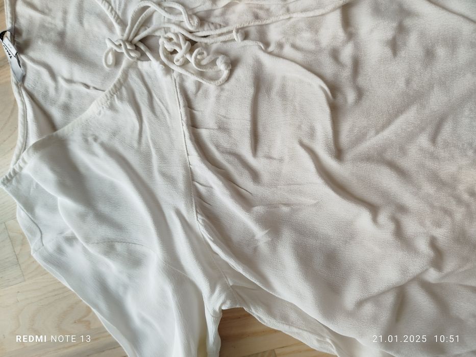 Biała kremowa bluzka koszula boho romantyczna rustykalna