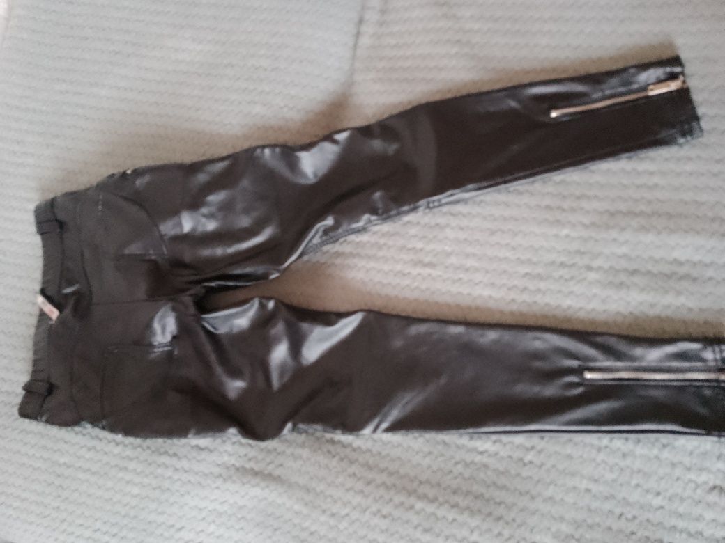 Spodnie damskie czarne obcisłe rurki legginsy rozmiar XS S