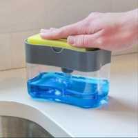 Органайзер для мочалок с мыльницей и дозатором Soap Pump Sponge Caddy