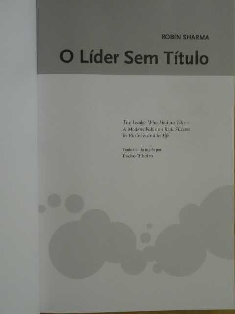 O Líder Sem Título de Robin Sharma - 1ª Edição