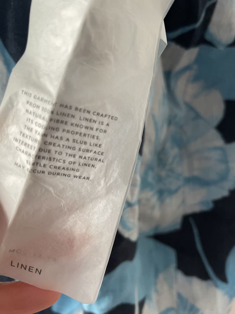 Lniana sukienka w kwiaty XS