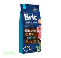 Сухий корм для собак Brit Premium Sensitive Lamb & Rice 15 кг.