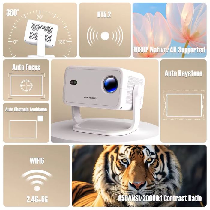 Проектор з автоматичним фокусуванням keystone air mouse wifi6