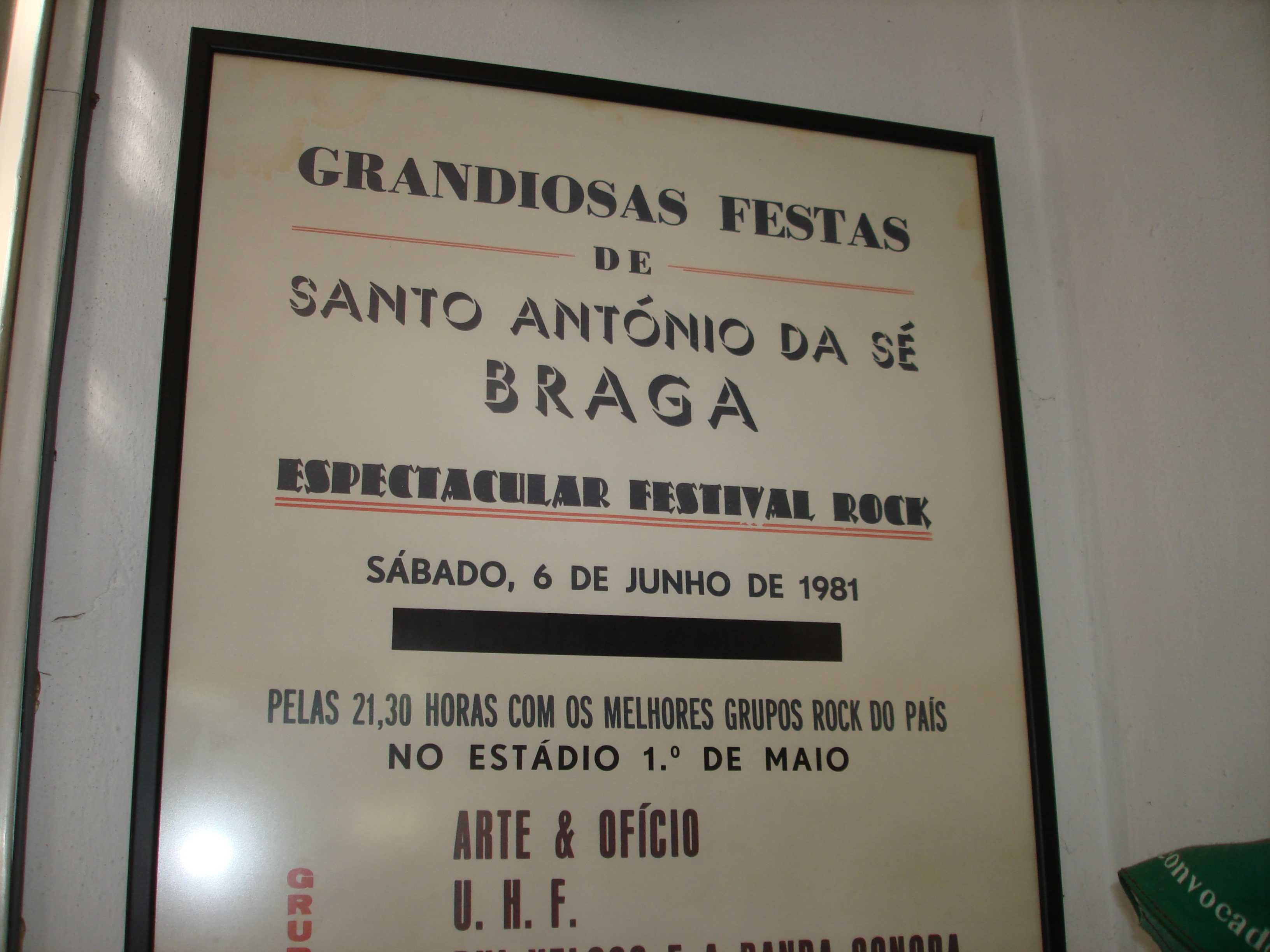 Raridade Cartaz festival Rock 1981 Braga Autentico