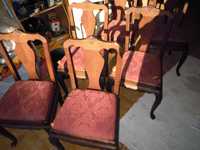 6 cadeiras em castanho, estilo Queen Anne