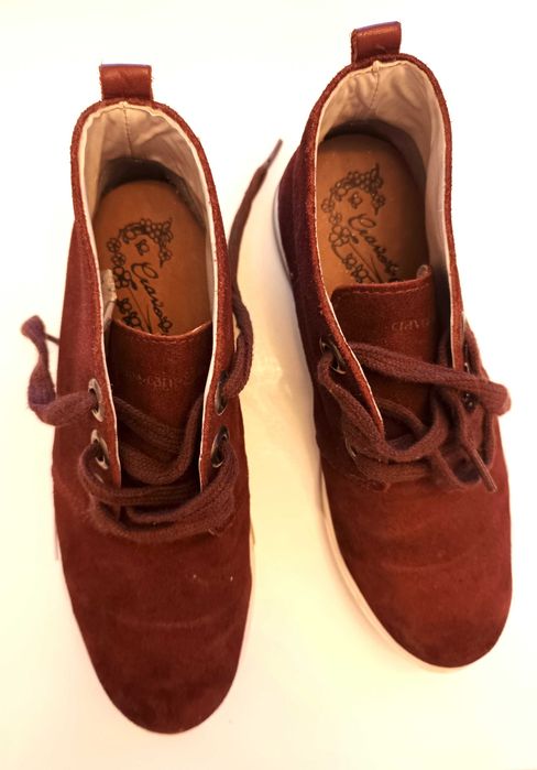 Buty dziewczęce Cravo Canela zamszowe, ciemna wiśnia, rozmiar 36