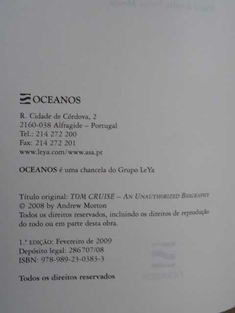 Tom Cruise de Andrew Morton - 1ª Edição