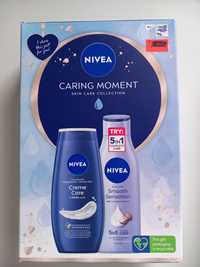 Zestaw Nivea balsam i żeł do kąpieli caring moment