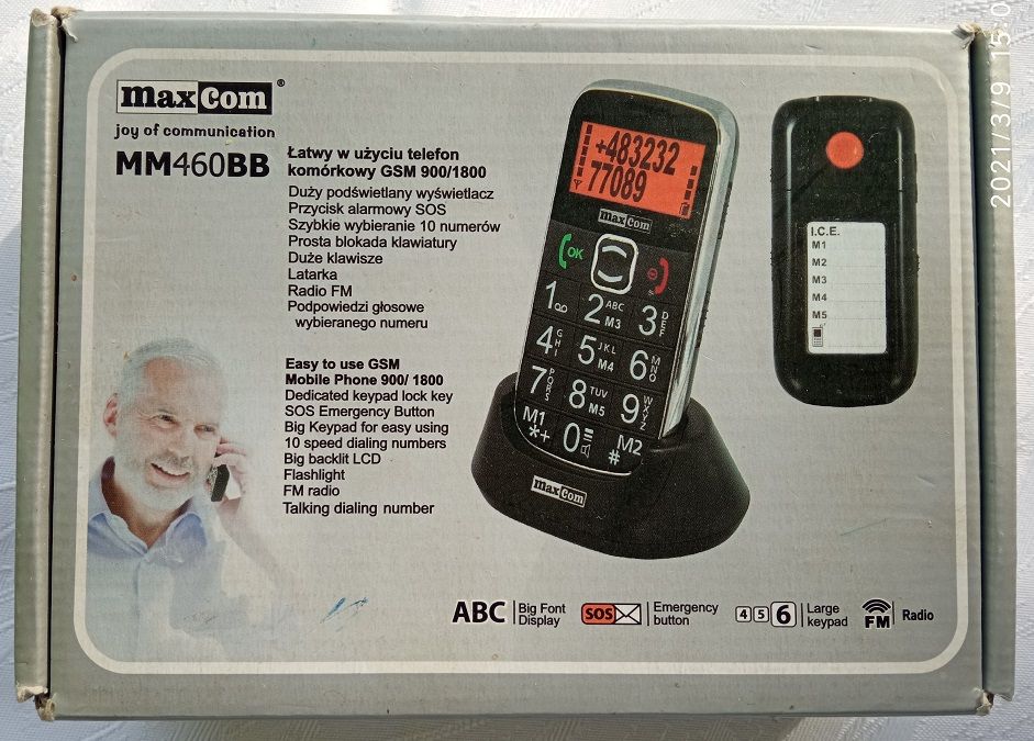 telefon komórkowy dla seniora MAXCOM MM460