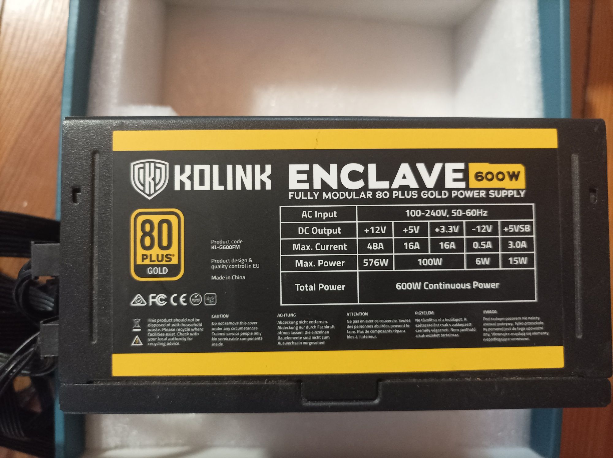 Fonte Alimentação Externa Kolink Enclave 600w
