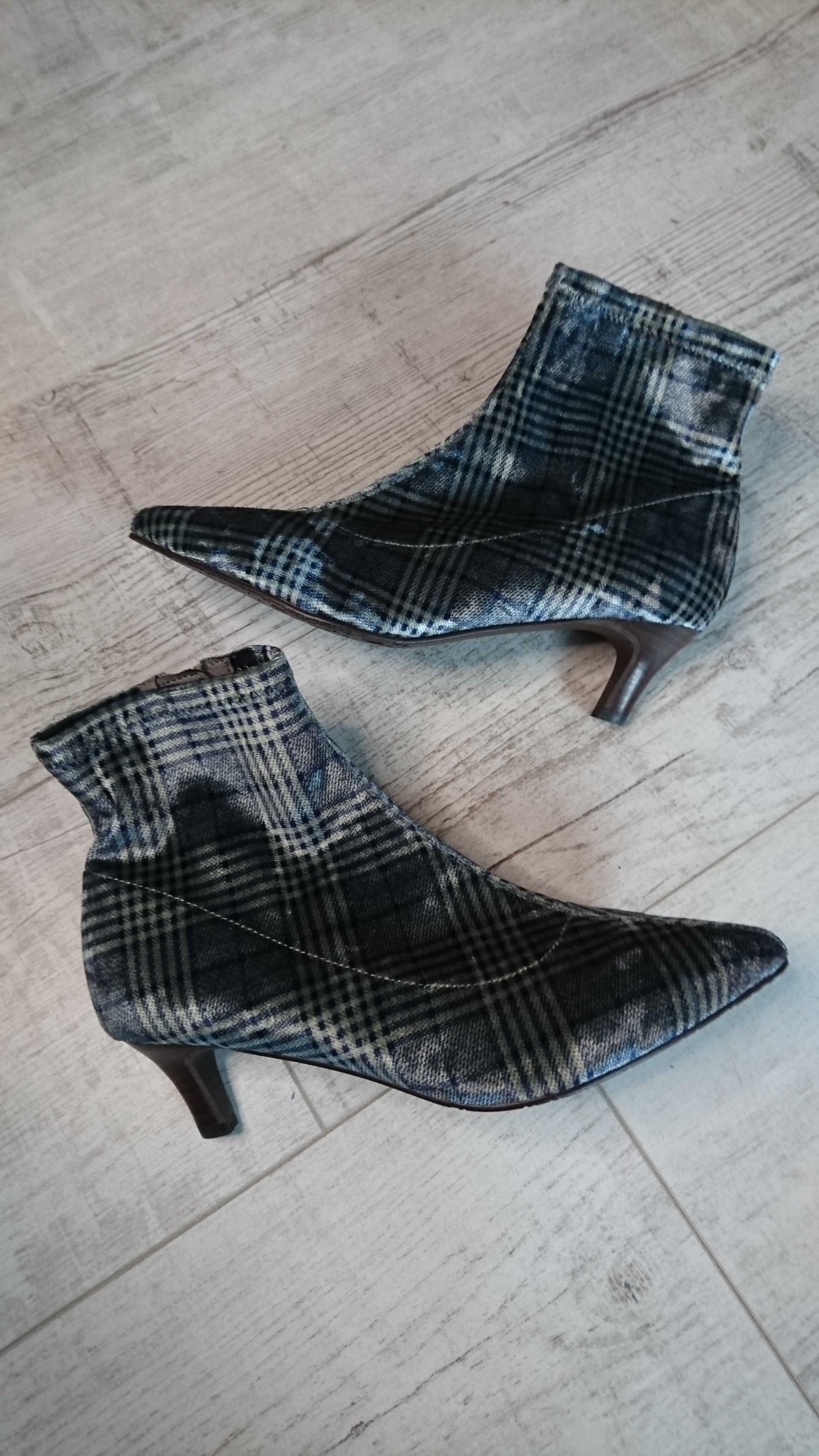 Buty Damskie Xyxyx Botki Damskie Krata r.38