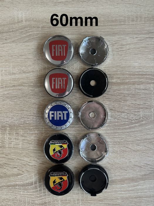 Conjunto 4 Centros Jantes Fiat Abarth 50mm 56mm 60mm 65mm 68mm
