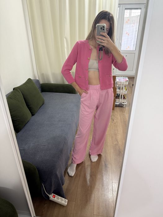 Рожеві брюки zara