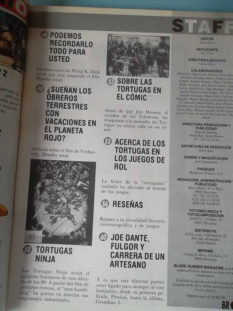 BLADE RUNNER Magazine Nº 1, 2, 3 - Edição Especial 180 páginas
