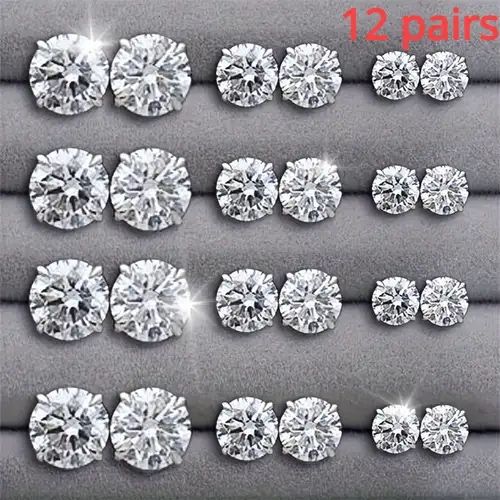 Conjunto com 24 Pares de Brincos de Strass – Elegantes e Modernos!
