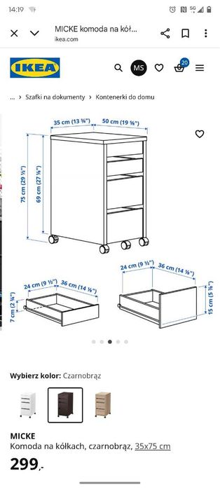 Biurko narożne z szafka z szufladami i biurko nr 2