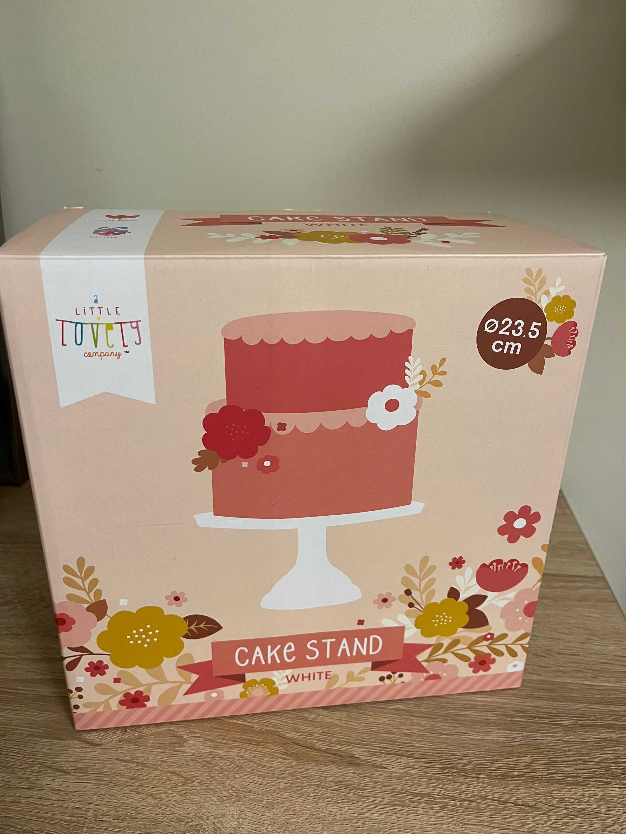patera - Cake Stand - A Little Lovely Company - 23,5 cm - róż i biały