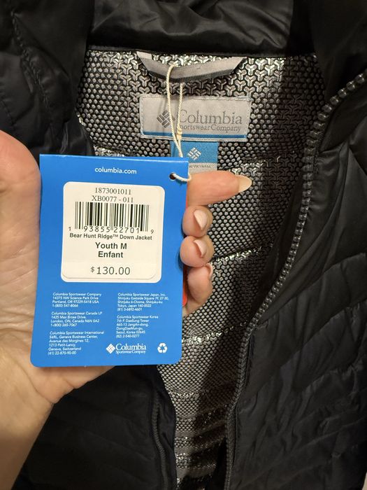 Зимова куртка пуховик Columbia, р. М на 10-12 років(130-150 см)