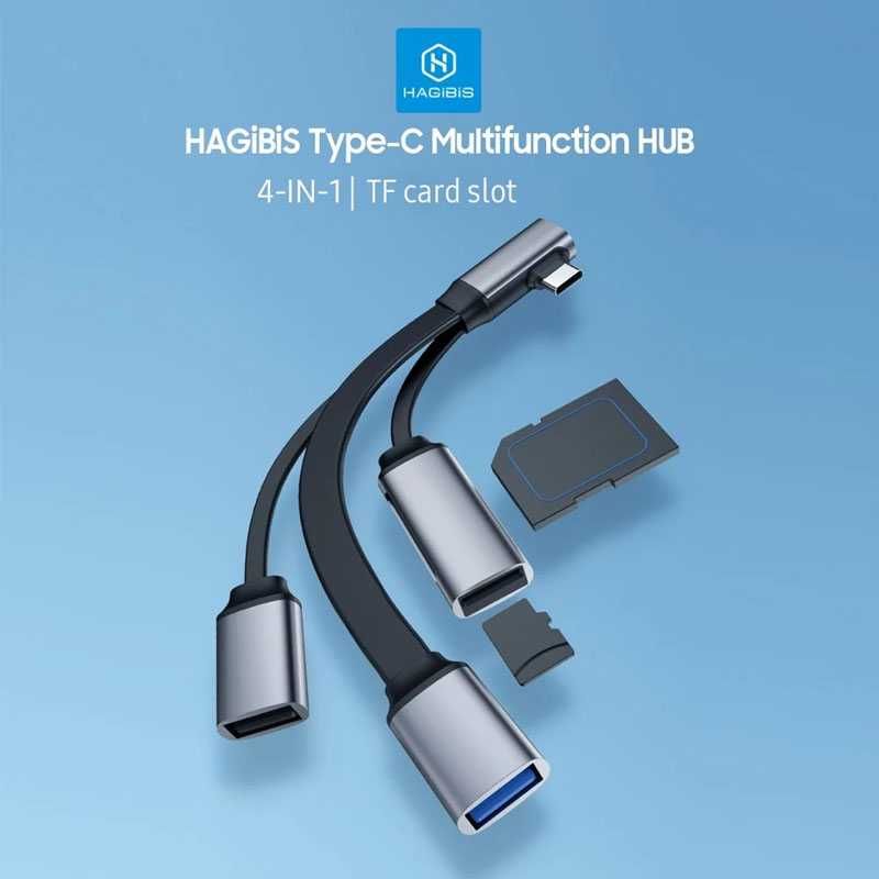USB HUB /Док-станція 4-в-1/ USB Type C - USB 3.1 + USB 2.0+ SD/TF