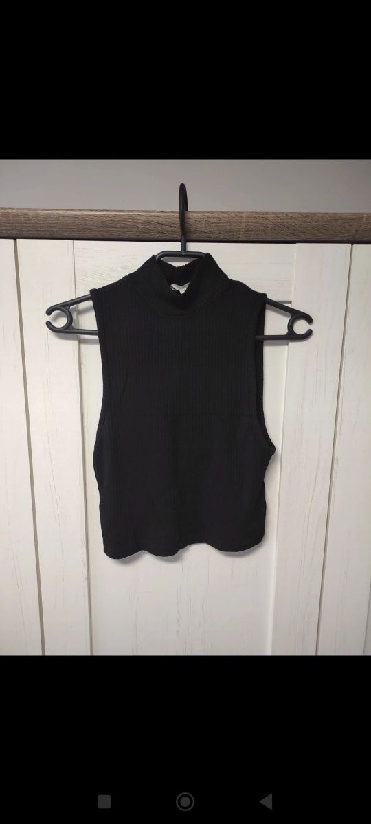 Bluzka Crop Top Czarny sweterek mini golf M