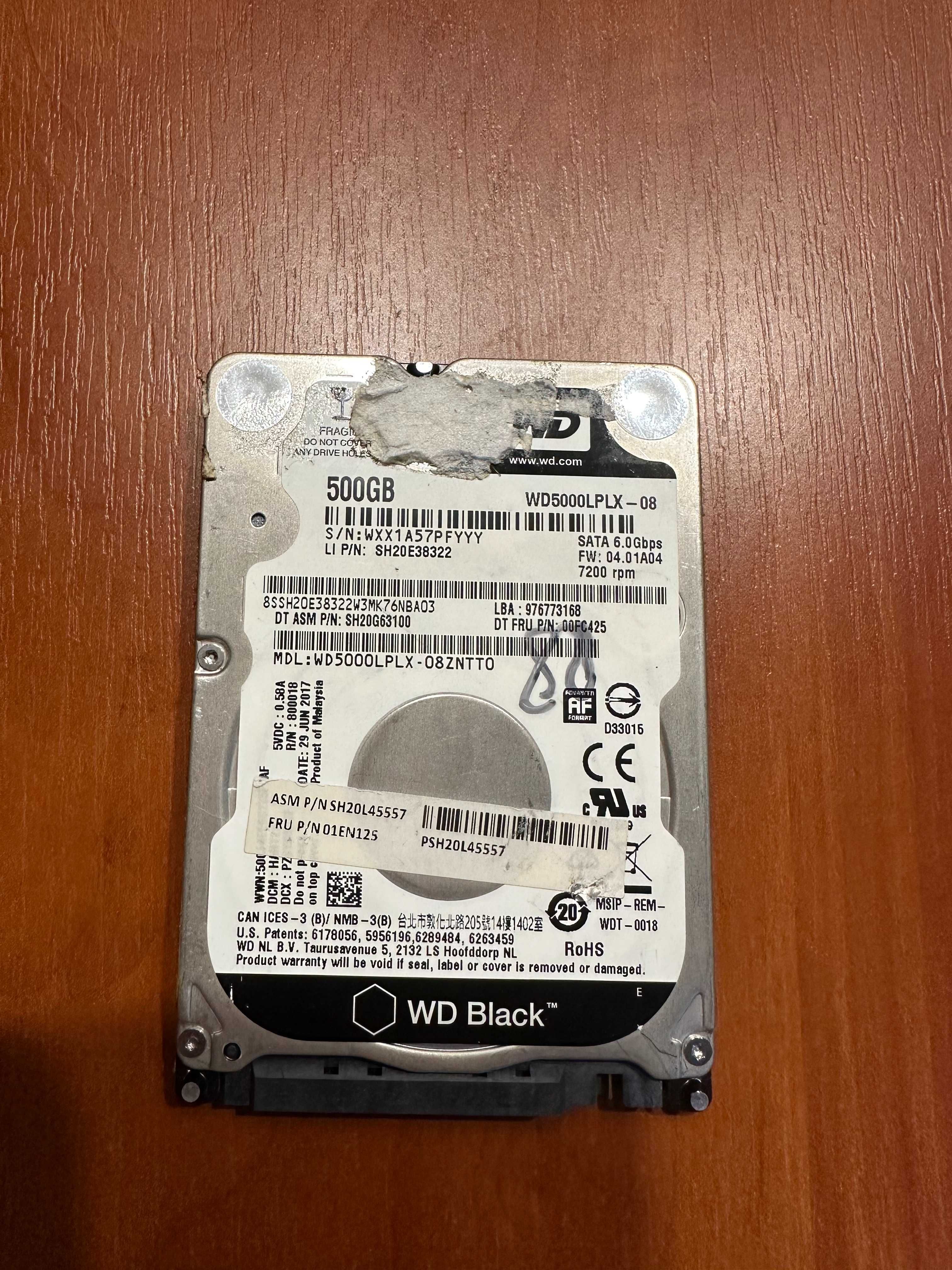 Жесткий диск WD black 500gb 2,5
