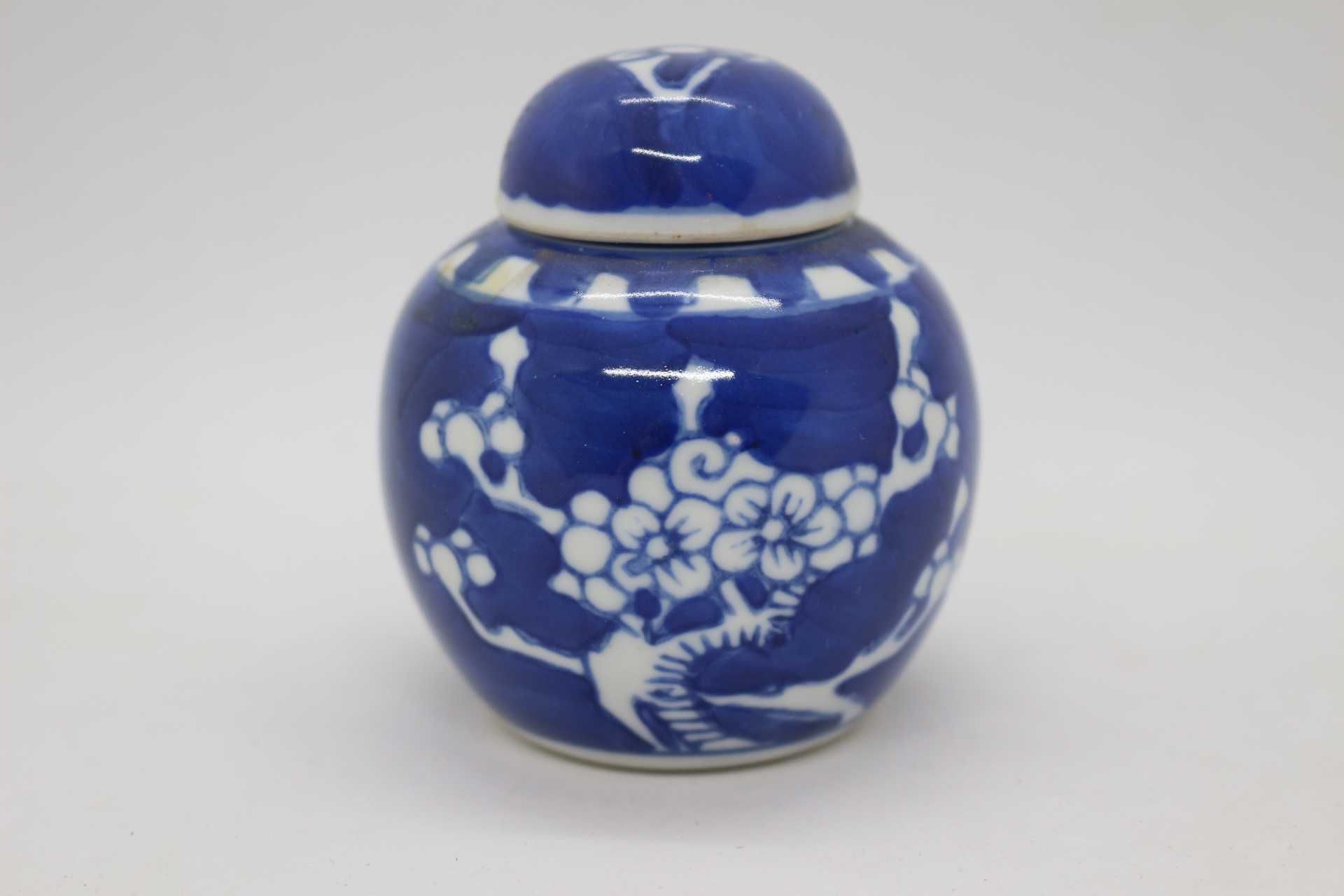 Pote Porcelana Chinesa Decoração Ginger a Azul e Branco XIX 6,5 cm