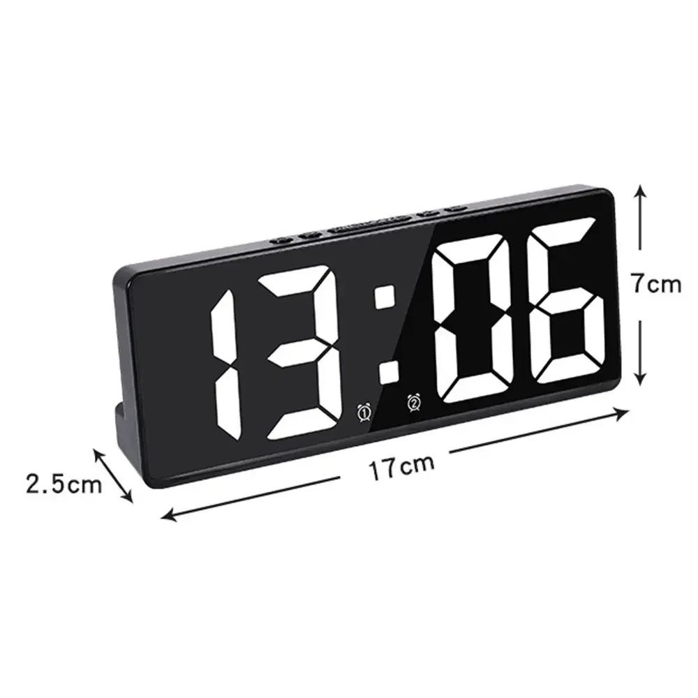 Budzik zegar elektroniczny LED cyfrowy alarm termometr USB
