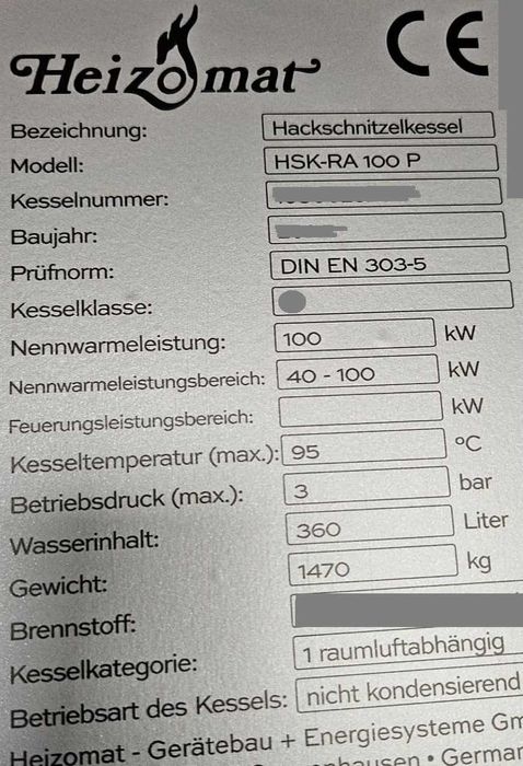 Używany Piec na trocinę, zrębkę, biomasę Heizomat 100 kW