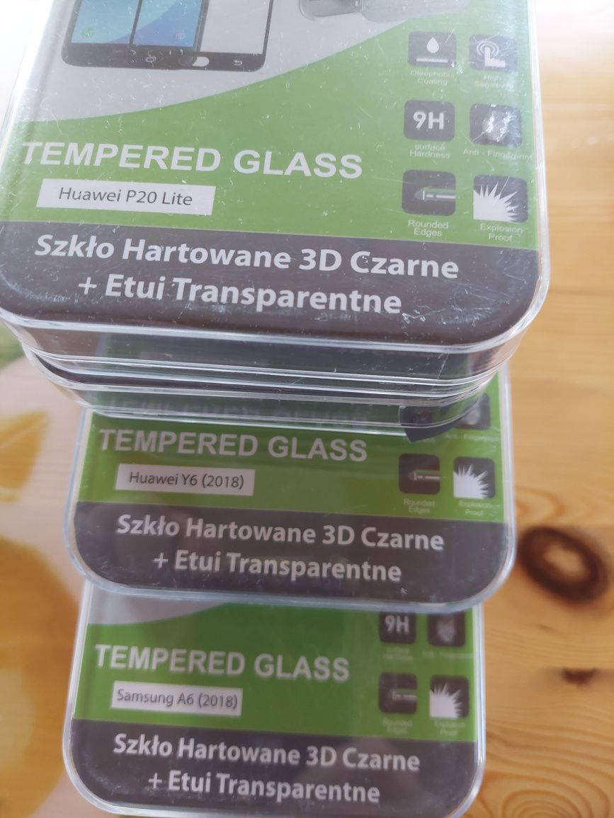 Szkło hartowane 3D z etui transparentnym ,Huawai P20,Y6,nowe