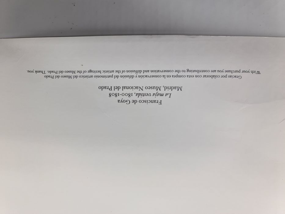 Impressão do Museu do Prado da pintura La Maja Vestida de Goya