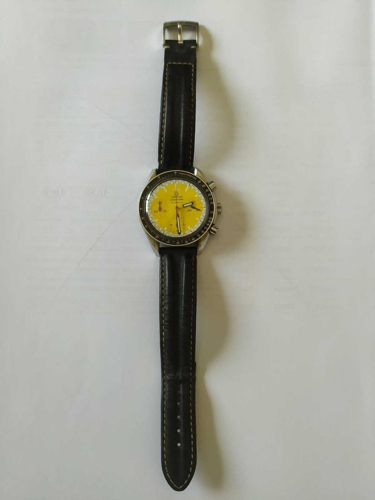 Relógio Automático Omega Schumacher Speedmaster Amarelo - ORIGINAL