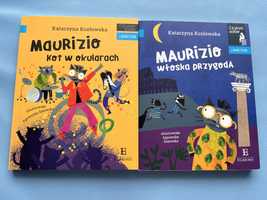 Dwie książki Maurizio Kot w okularach i Maurizio Włoska przygoda