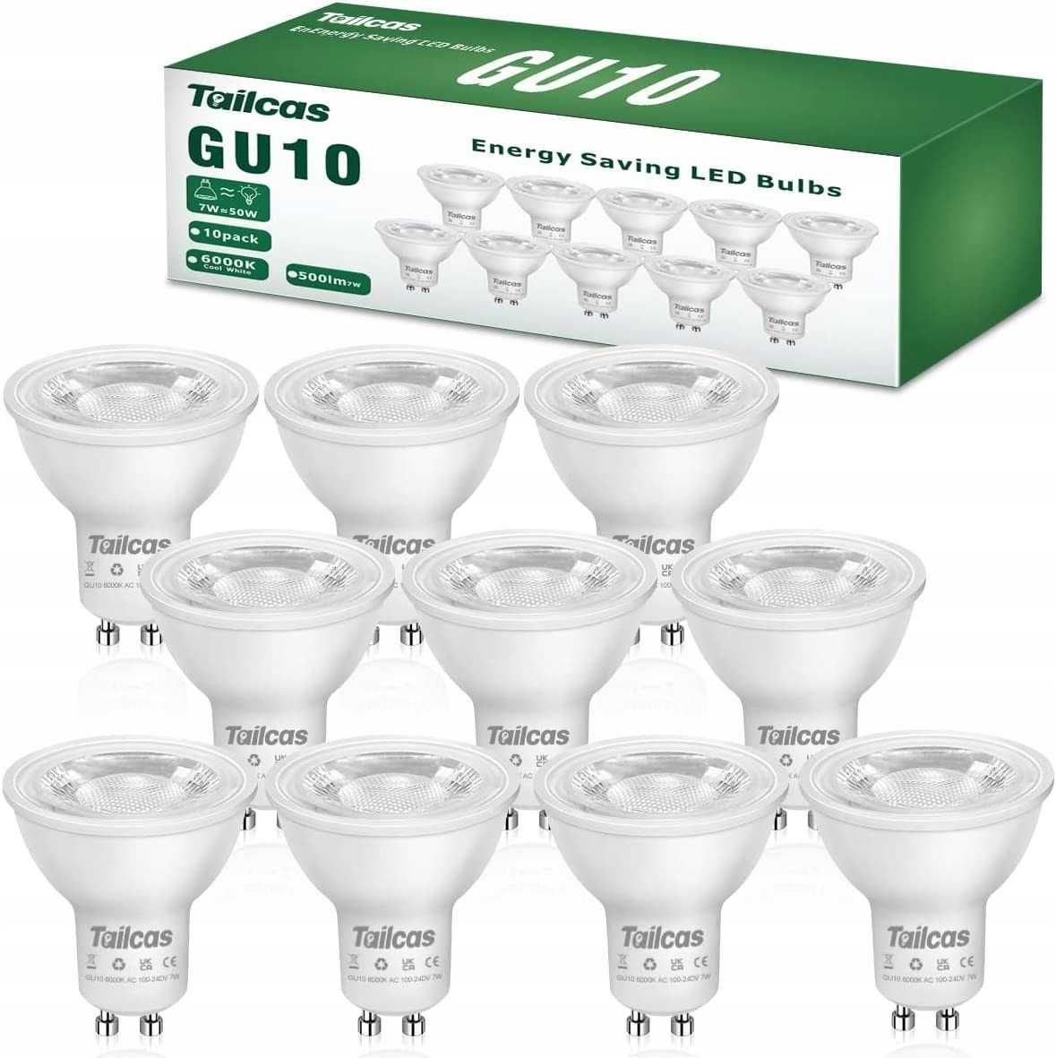 Żarówka LED GU10 7 W Tailcas 6 sztuk