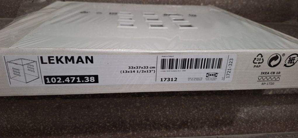 IKEA LEKMAN Pudełko, biały pasuje do KALLAX