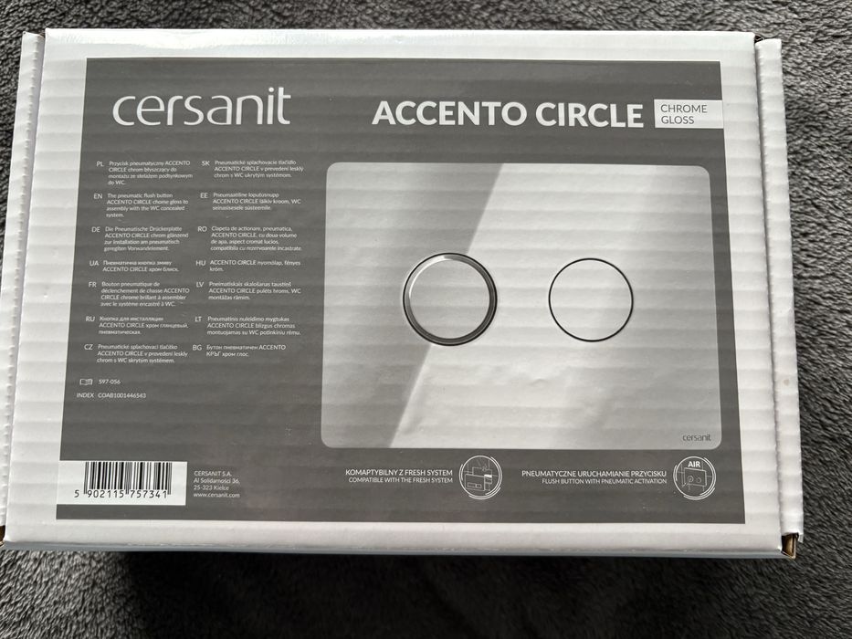 Przycisk do spłuczki pneumatyczny Cersanit Accento Circle Chrome Gloss